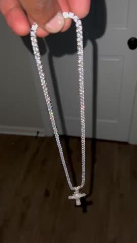 New Design Iced Baguette Jesus Cross Necklace - Customer Photo From Grant P.