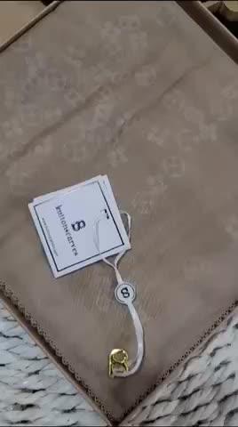 Monogram Scramble Voile Square - Wheat - Customer Photo From Rendi Aprianto
