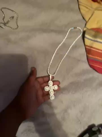 Iced Large Gemstone Cross Necklace - Customer Photo From Xavier M.