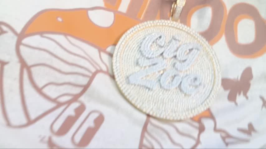CUSTOM LETTER NECKLACE 3D BIG DISC