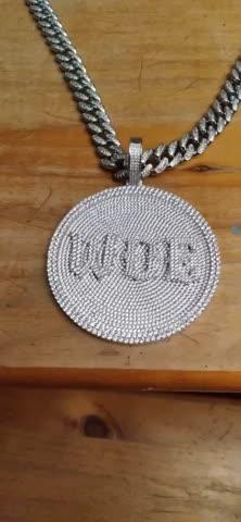 CUSTOM LETTER NECKLACE 3D BIG DISC - Customer Photo From Richard W.