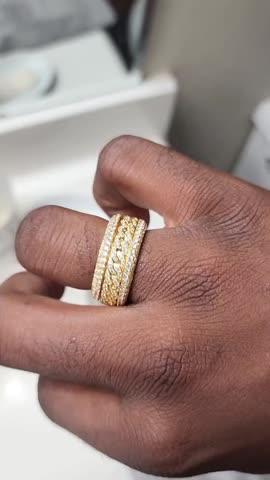 Rotatable 5-Layer Iced Cuban Ring - Customer Photo From ZAYD
