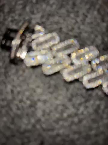 20MM Baguette Prong Link Bracelet - Customer Photo From Malik A.