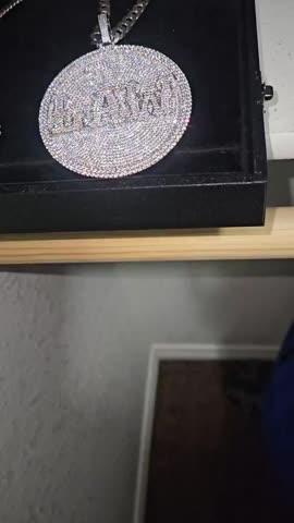 CUSTOM LETTER NECKLACE 3D BIG DISC - Customer Photo From JERMAINE L.