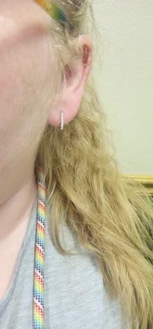 Phoebe 18k White Gold Plated Crystal Hoop Earrings for Women - Customer Photo From Kimberley