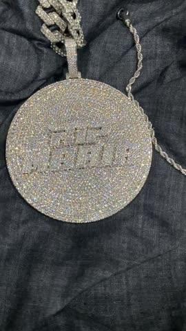 CUSTOM LETTER NECKLACE 3D BIG DISC - Customer Photo From Ramon M.