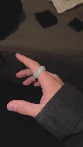 925S & VVS Moissanite Layered Diamond Ring White Gold - Customer Photo From Logan 