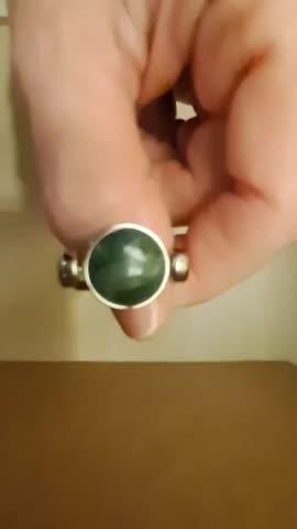 African Jade Crystal Fidget Ring - Customer Photo From Melissa Kendrick