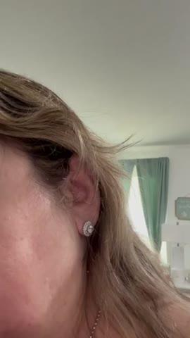 Cordelia 18k White Gold Plated Stud Earrings with Round Cut Crystals - Customer Photo From MiddleburgMommaM