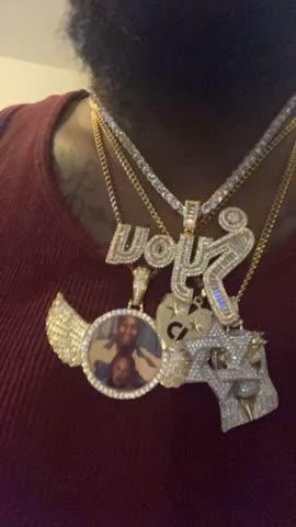Fxxk You Baguette Two-Layer Iced Necklace - Customer Photo From Darrell J.
