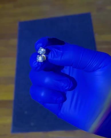 VVS Moissanite Asscher Cut Stud Earrings In 18K Gold - Customer Photo From Tone