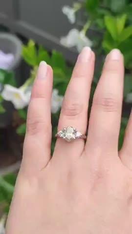 Charlotte Oval and Round Diamond Engagement Ring Setting - Customer Photo From Anonymous