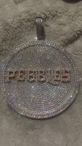 CUSTOM LETTER NECKLACE 3D BIG DISC - Customer Photo From Pebbles