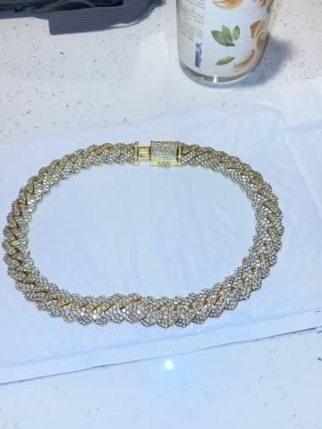 19mm 2-Row Iced Prong Cuban Chain In 18K Gold - Customer Photo From keyland D.
