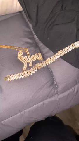 Fxxk You Baguette Two-Layer Iced Necklace - Customer Photo From Jashawn K.