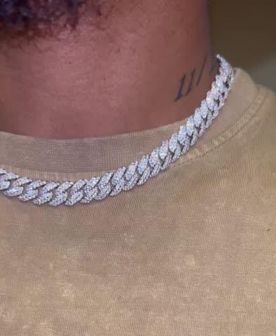 Cuban Link Chain (10mm) in White Gold / 18K Gold - Customer Photo From Jason F.