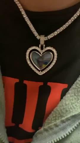 3D Spinning 2-Faced Heart Custom Picture Pendant - Customer Photo From Dessa