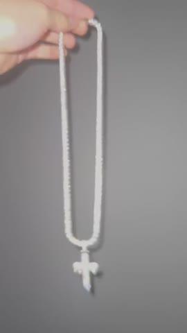 18K Gold-Plated Micro-inlay CZ Cross Necklace - Customer Photo From John G.