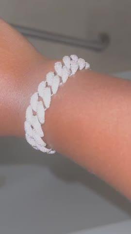 15mm 5-Row Iced Cuban Bracelet - Customer Photo From Veronica G.