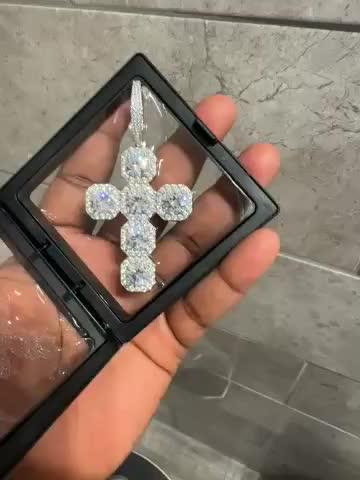 Iced Large Gemstone Cross Necklace - Customer Photo From HOBBY S.