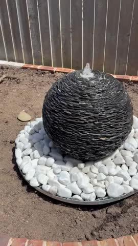 Slate Ball Water Feature with Complete Kit (Sizes 400mm up to 900mm) - Customer Photo From Linda Wells