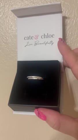 Moissanite by Cate & Chloe Delaney Sterling Silver Hoop Earrings with Moissanite and 5A Cubic Zirconia Crystals - Customer Photo From Erica 