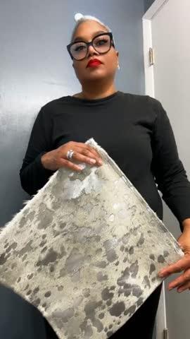Metallic Silver Cowhide Pillow - Customer Photo From Lynnegail Page