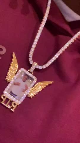 RIP WING 3D CUSTOM PICTURE PENDANT - Customer Photo From Tyshell J.