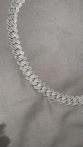 13mm Curved Clasp Baguette Prong Cuban Chain - Customer Photo From Kailum D.