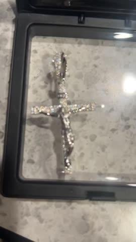 925S & VVS Moissanite Crucifix Necklace - Customer Photo From Zane