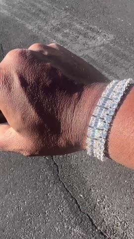 8mm Iced Square Baguette Tennis Bracelet - Customer Photo From Wesley S.