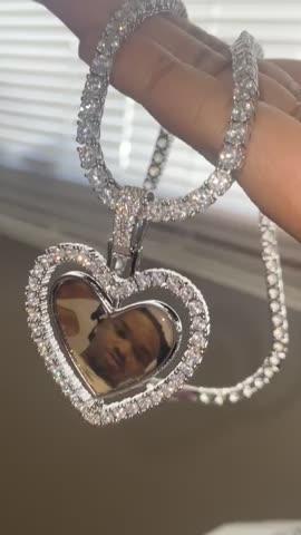 3D Spinning 2-Faced Heart Custom Picture Pendant - Customer Photo From jamaria