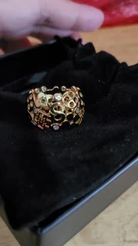 Monogram Ring Brooch - Gold - Customer Photo From Renditaaaaa