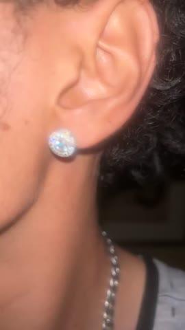 925s VVS1 Moissanite Cluster Halo Earrings - Customer Photo From Marco T.
