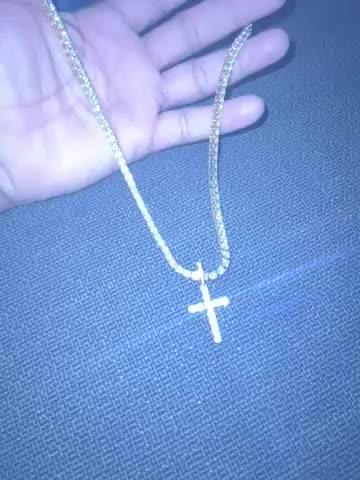 925 Sterling Silver Micro-inlay AAA CZ Cross Hip Hop Necklace - Customer Photo From Llando S.