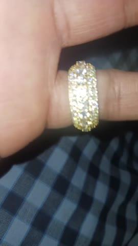 925S & VVS Moissanite Layered Diamond Ring 18K Gold - Customer Photo From Fernandez D.