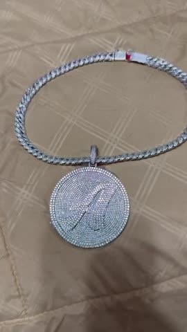 CUSTOM LETTER NECKLACE 3D BIG DISC