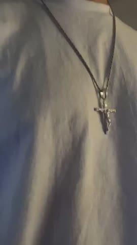 925S & VVS Moissanite Crucifix Necklace - Customer Photo From Franklin H.