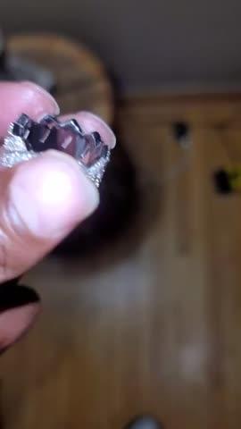 925S & VVS Moissanite Cuban Link Ring White Gold - Customer Photo From Xavier T.