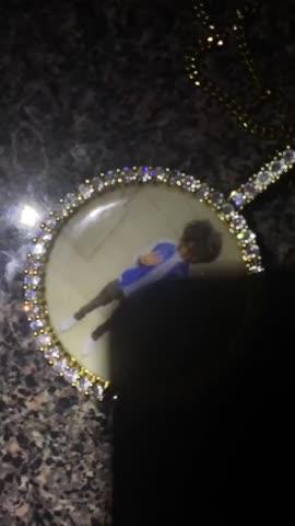 LARGE 3D CIRCLE CUSTOM PICTURE PENDANT - Customer Photo From Jay3hree